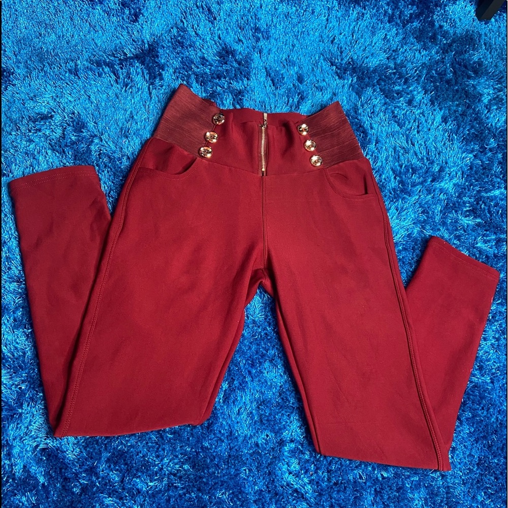 Burgundy suit pants